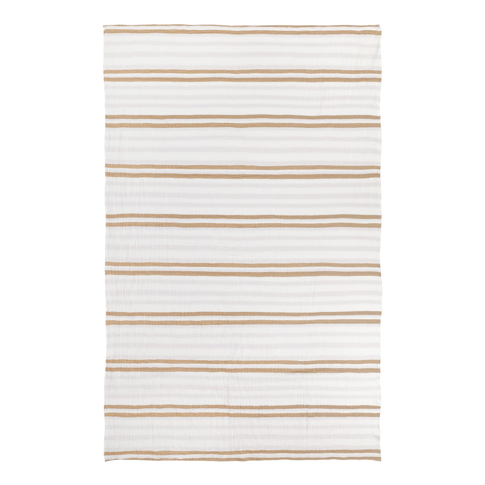 Woven Stripe 100% Cotton Bedspread Cinnamon