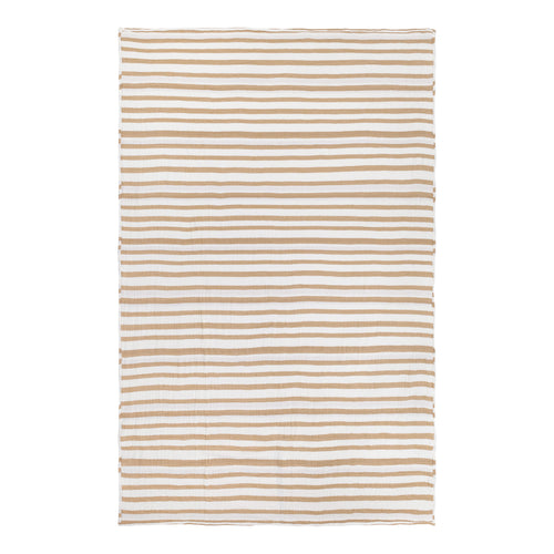 Striped Brown Bedding - Woven Stripe 100% Cotton Bedspread Cinnamon Yard