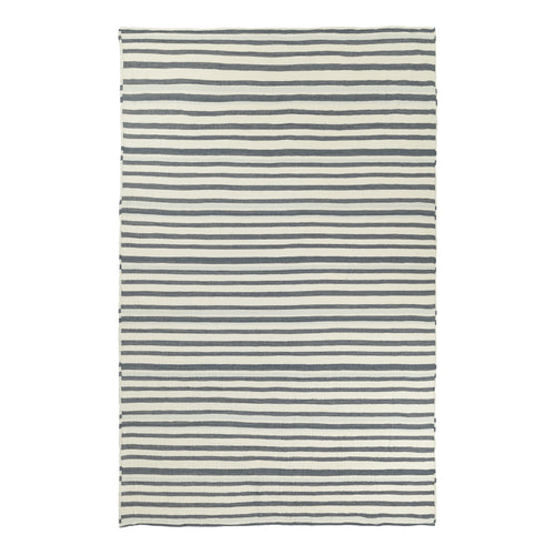 Striped Blue Bedding - Woven Stripe 100% Cotton Bedspread Dusk Blue Yard