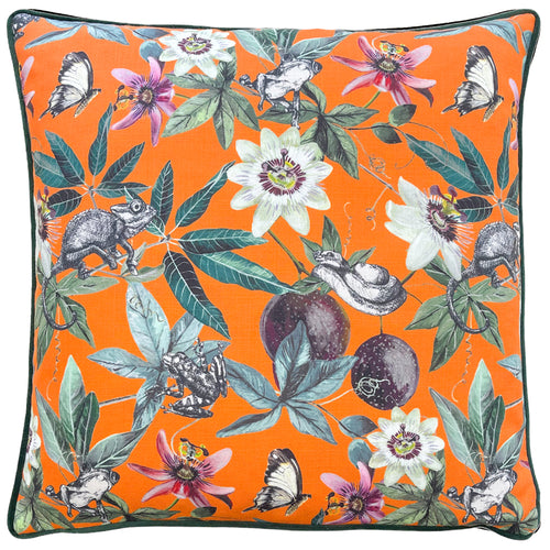 Floral Orange Cushions - Wild Passion Creatures  Cushion Cover Orange Wylder