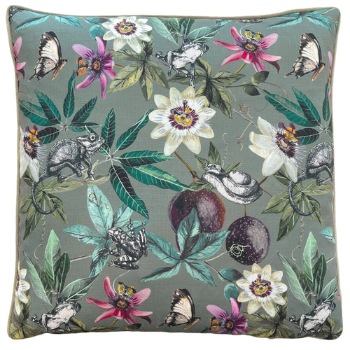 Floral Green Cushions - Wild Passion Creatures  Cushion Cover Sage Wylder