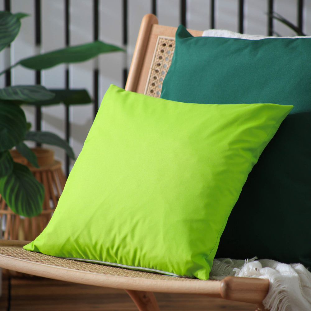 Plain Green Cushions - Plain Outdoor Cushion Cover Lime Furn