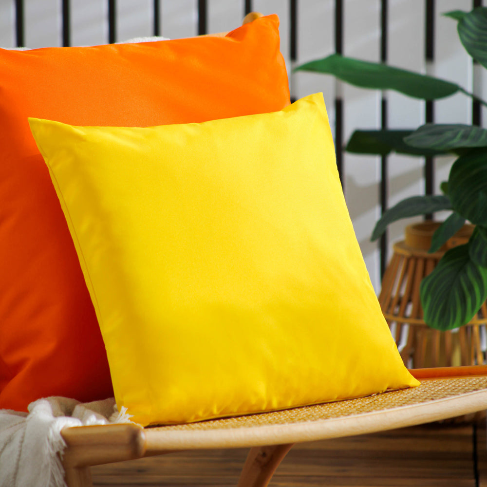 Plain Yellow Cushions - Plain Outdoor Cushion Cover Yellow Furn