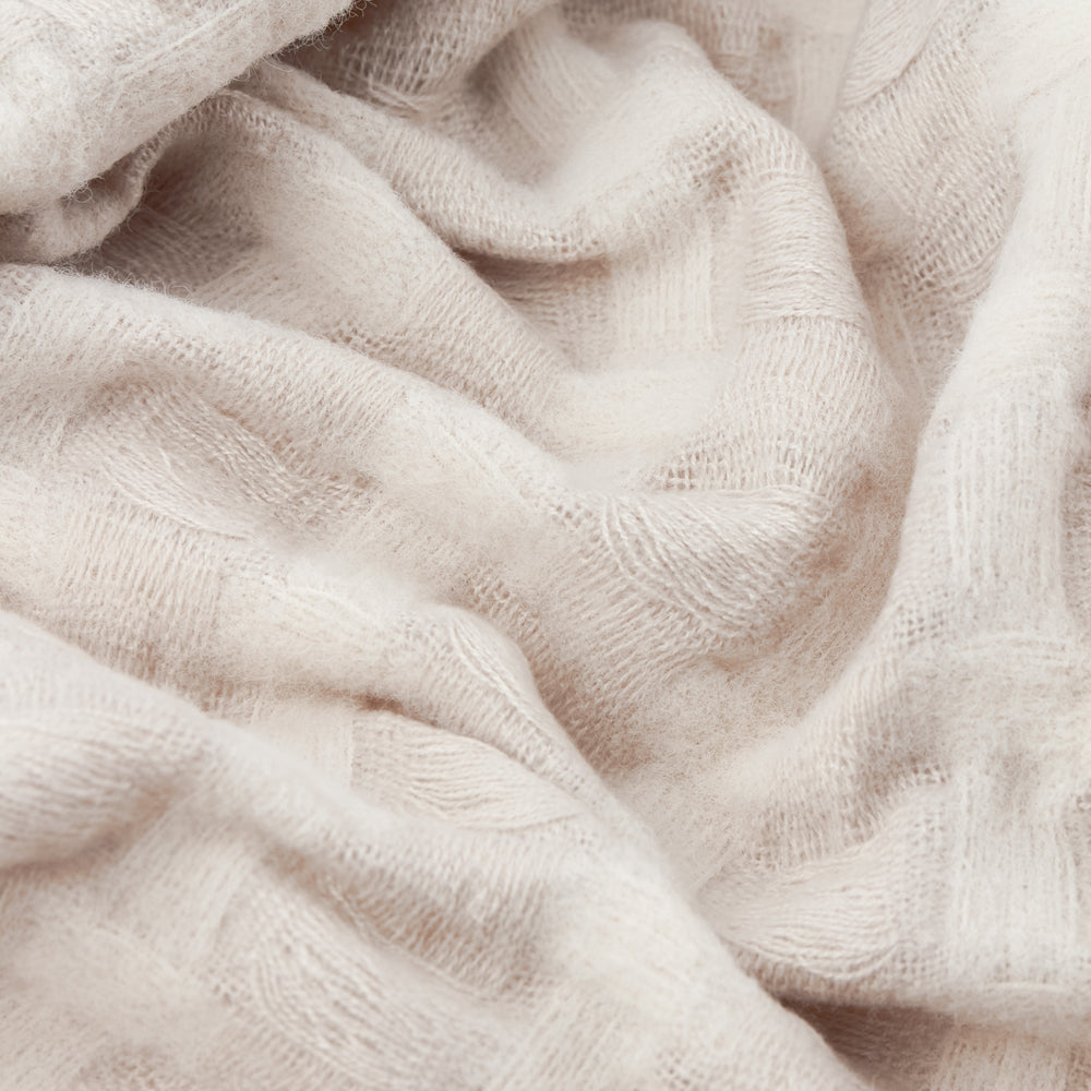 Walton Waffle Fringed Throw Linen