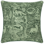 furn. Winter Woods Animal Chenille Cushion Cover in Emerald