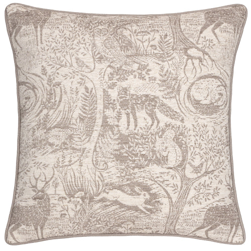 Animal Beige Cushions - Winter Woods Animal Chenille Cushion Cover Taupe furn.