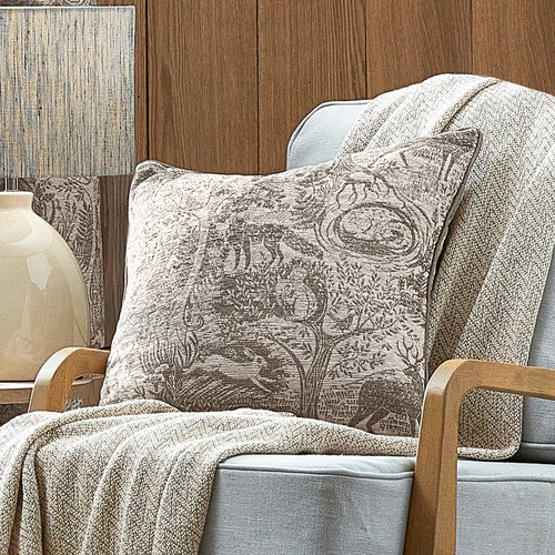 Animal Beige Cushions - Winter Woods Animal Chenille Cushion Cover Taupe furn.