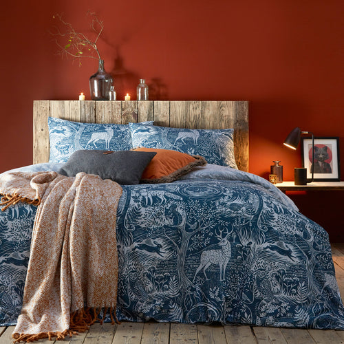 Animal Blue Bedding - Winter Woods Animal Duvet Cover Set Midnight furn.