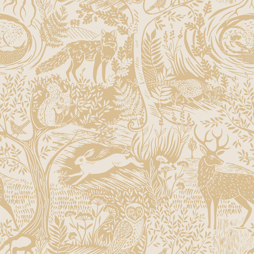 Animal Yellow Bedding - Winter Woods Animal Duvet Cover Set Ochre furn.