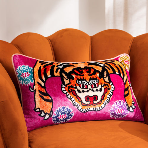 furn. Year Of The Tiger Cushion Cover in Pink