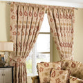 Paoletti Zurich Floral Jacquard Pencil Pleat Curtains in Champagne