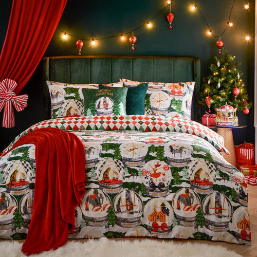 collection of Christmas bedding and cushions